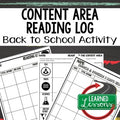 Back to School Content Area Reading Log | Student Reading Log - preview 1