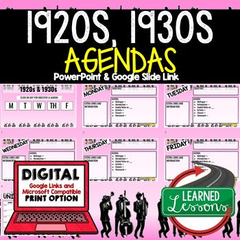 1920s and 1930s Agenda PowerPoint & Google Slides Agenda - preview 1