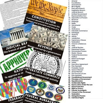 Constitution Word Wall and Activity Pages Civics Word Wall - preview 2