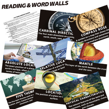 Five Themes of Geography Word Wall Activity Pages World Geography Word Wall - preview 2