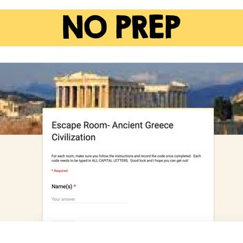 Ancient Greece Digital Escape Room, Breakout Room Test Prep - preview 4