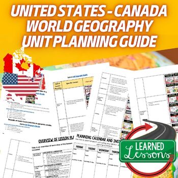 United States & Canada Lesson Plan Guide for World Geography Back To School - preview 1