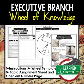 Executive Branch Activity, Wheel of Knowledge Interactive Notebook - preview 1
