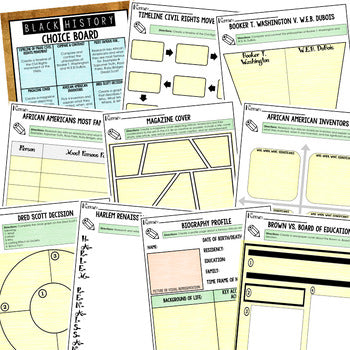 Black History Month Activities, Choice Board, Print and Digital for Google - preview 2