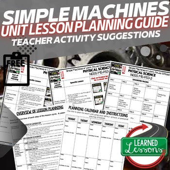Simple Machines Lesson Plan Guide | NGSS Physical Science Lesson Plans - preview 1