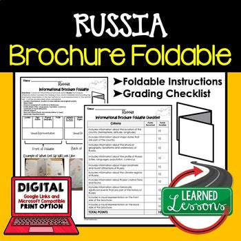 Russia Activity, Russia Geography Foldable - preview 1