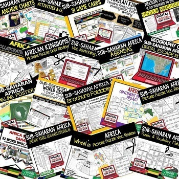 Sub-Saharan Africa Geography Bundle | World Geography Activities | Print & Digit - preview 3