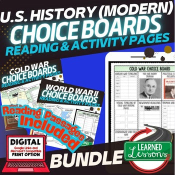 American History Activities Bundle | Digital Graphic Organizers, Choice Boards - preview 1