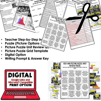 COLD WAR Vocabulary Activity Picture Puzzle Unit Review, Test Prep - preview 2