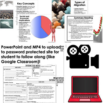 Population & Migration Guided Notes PowerPoints, Video for Flipped Classroom - preview 4