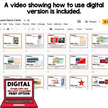 Russia  Game Cards, Geography Test Prep, Print & Digital Distance Learning - preview 2