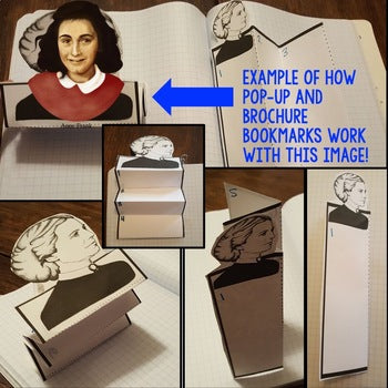Anne Frank Biography Research, Bookmark Brochure, Pop-Up, Writing - preview 2