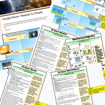 Weather & Climate Digital Escape Room, Weather Activity Science Escape Room - preview 2