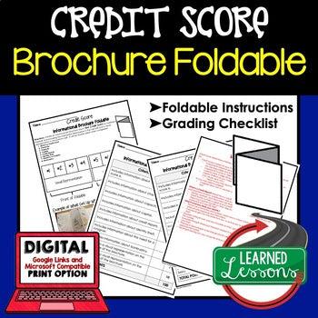 Credit Score Foldable Activity | Personal Finance | Financial Literacy - preview 1