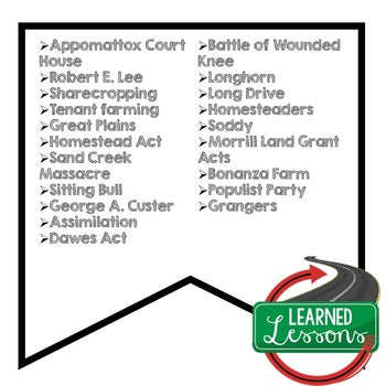 Western Frontier Word Wall  US History Word Wall US History Posters - preview 2