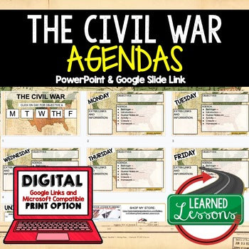 Civil War Agenda PowerPoint & Google Slides, American History Agenda - preview 1