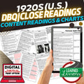 1920s DBQ Close Reading Textbook Replacement Google Print - preview 1