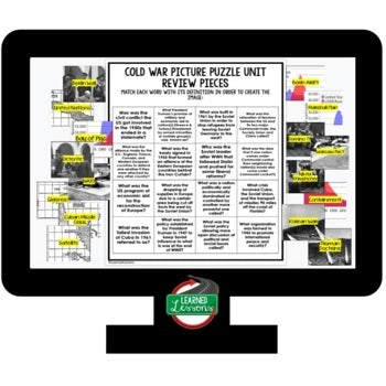 COLD WAR Vocabulary Activity Picture Puzzle Unit Review, Test Prep - preview 3