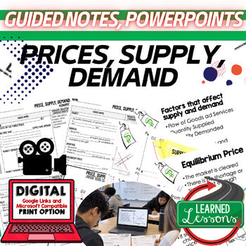 Supply Demand & Price Guided Notes | Economics PowerPoint | Google - preview 1