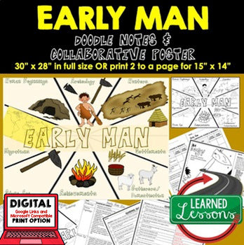 Early Man Collaborative Poster, Early Man Doodle Notes, Print &  GOOGLE Notes - preview 1