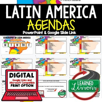 Latin America Geography Agenda PowerPoint & Google Slides World Geography Agenda - preview 1
