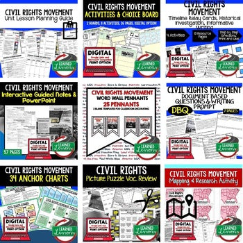 Civil Rights Movement Bundle | U.S. History Activities | Print & Digital - preview 2