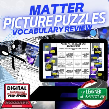 Matter Picture Activity Picture Puzzle Physical Science Activity Vocabulary - preview 1