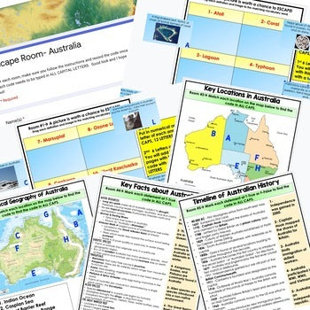 Australia Geography Escape Room | Australia Digital Breakout  Geography Activity - preview 2