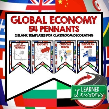 Global Economy Word Wall Pennants Economics Word Wall - preview 1