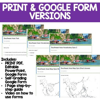 Southeast Asia Tests, Vocabulary Quiz, Map Quizzes Assessment - preview 2