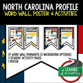 North Carolina History Word Wall State Profile North Carolina Activities Posters - preview 1