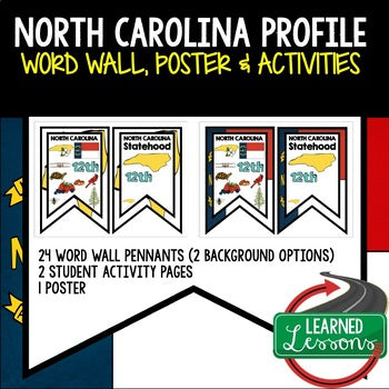 North Carolina History Word Wall State Profile North Carolina Activities Posters - preview 1