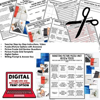 Personal Finance Budgeting Activity | Budgeting Picture Puzzle | Financial Liter - preview 2
