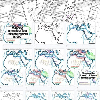 Spread of Islam Map Activity, Mapping The Spread of Islam PRINT & DIGITAL - preview 2