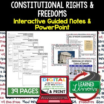 Constitutional Rights & Freedoms Guided Notes and PowerPoint, Google - preview 1