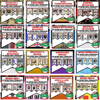 Africa After WWII Word Wall Pennants World History Word Wall - preview 3