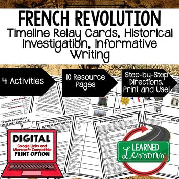 French Revolution Timeline, Investigation, & Writing, Google & Print - preview 1