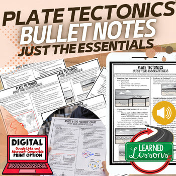 Plate Tectonics Outline Notes, Plate Tectonics Bullet Notes, NGSS, Google App - preview 1