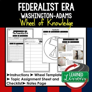 Federalist Era Activity, Wheel of Knowledge Interactive Notebook - preview 1