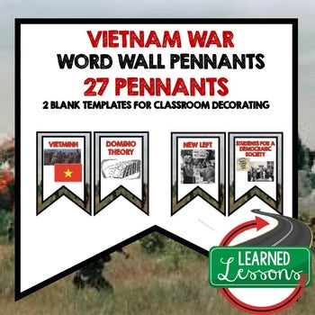 Vietnam War Word Wall Pennants US History Word Wall - preview 1