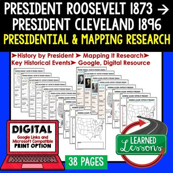 President Roosevelt, Taft, & Wilson Research & Mapping Print and Digital Google - preview 1