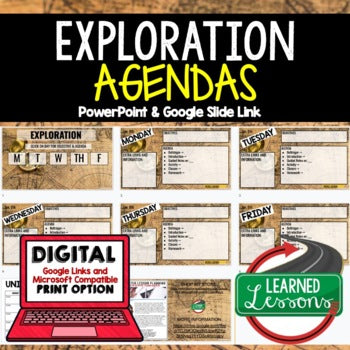 Exploration Agenda PowerPoint & Google Slides, World History Agenda - preview 1