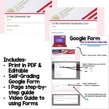 Citizenship Test & Quiz, Citizenship Assessment, Civics Assessment, Google Form - preview 2