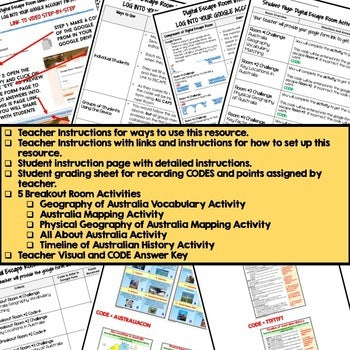 Australia Geography Escape Room | Australia Digital Breakout  Geography Activity - preview 3