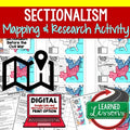 Sectionalism Map Activity and Research, Mapping Sectionalism, PowerPoint, Google - preview 1