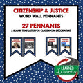 Citizenship Word Wall Pennants Civics Word Wall Civics Posters - preview 1