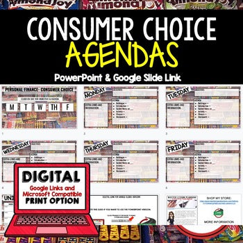 Consumer Choice Agenda Slides | Personal Finance Bell Ringer | Google Slides - preview 1