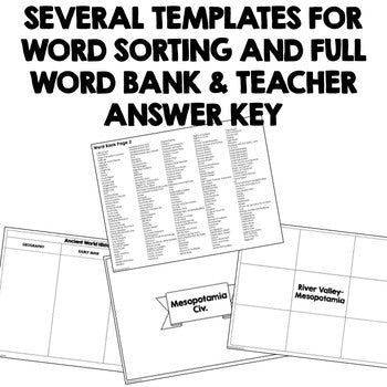 World History End of Year Review Activity World History Word Sort Back To School - preview 3