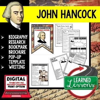 John Hancock Biography Research, Bookmark Brochure, Pop-Up, Writing - preview 1