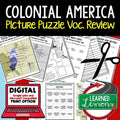 COLONIAL AMERICA Activity Picture Puzzle US History Activity Vocabulary Review - preview 1